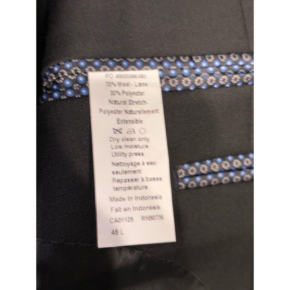Lauren Ralph Lauren Mens Black Wool Blend 2-Button Blazer Jacket 48L Long - Picture 5 of 8